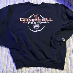 Vintage Champion Black Football Crewneck Sweater